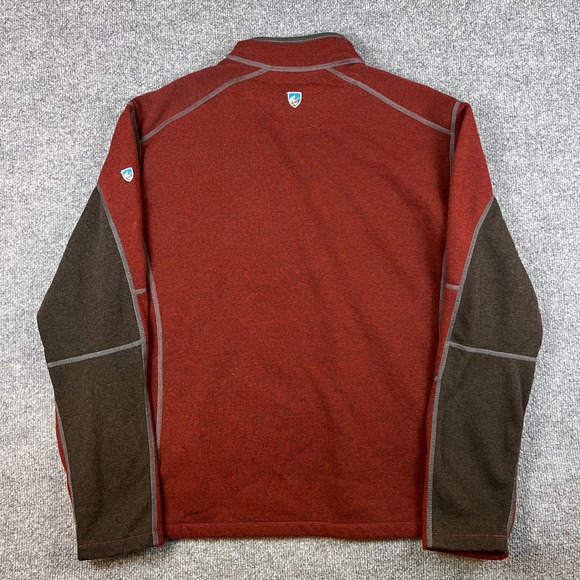 Kuhl Revel 1/4 Zip Sweater Mens XL Red Gray Kashmira Hiking Wicking Outdoor - Picture 2 of 9